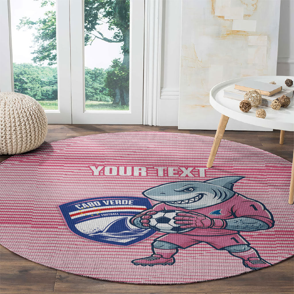 Cabo Verde Football 2026 Custom Round Carpet Tubaroes Azuis Goalkeeper Pink Jersey