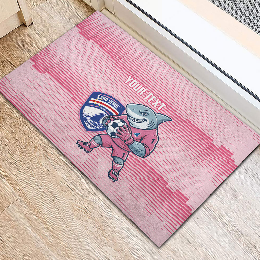 Cabo Verde Football 2026 Custom Rubber Doormat Tubaroes Azuis Goalkeeper Pink Jersey