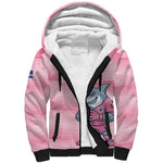 Cabo Verde Football 2026 Custom Sherpa Hoodie Tubaroes Azuis Goalkeeper Pink Jersey