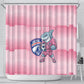 Cabo Verde Football 2026 Custom Shower Curtain Tubaroes Azuis Goalkeeper Pink Jersey