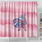 Cabo Verde Football 2026 Custom Shower Curtain Tubaroes Azuis Goalkeeper Pink Jersey