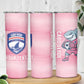 Cabo Verde Football 2026 Custom Skinny Tumbler Tubaroes Azuis Goalkeeper Pink Jersey
