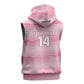 Cabo Verde Football 2026 Custom Sleeveless Hoodie Tubaroes Azuis Goalkeeper Pink Jersey