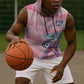 Cabo Verde Football 2026 Custom Sleeveless Hoodie Tubaroes Azuis Goalkeeper Pink Jersey