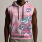Cabo Verde Football 2026 Custom Sleeveless Hoodie Tubaroes Azuis Goalkeeper Pink Jersey