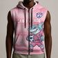 Cabo Verde Football 2026 Custom Sleeveless Zip Hoodie Tubaroes Azuis Goalkeeper Pink Jersey