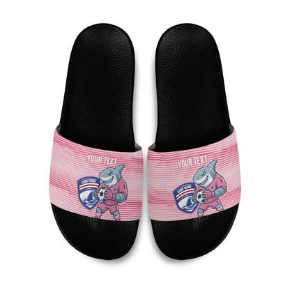 Cabo Verde Football 2026 Custom Slide Sandals Tubaroes Azuis Goalkeeper Pink Jersey