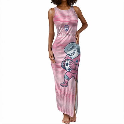 Cabo Verde Football 2026 Custom Tank Maxi Dress Tubaroes Azuis Goalkeeper Pink Jersey