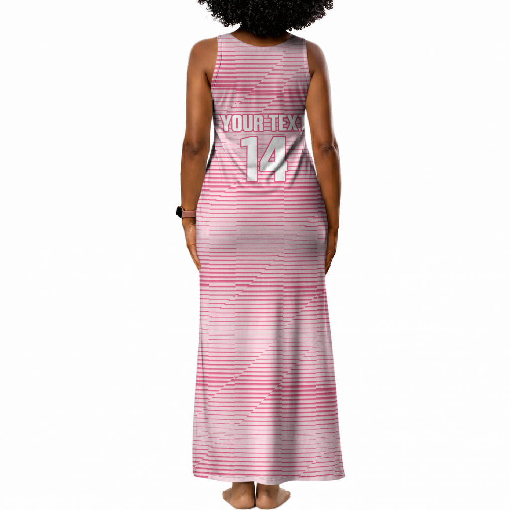 Cabo Verde Football 2026 Custom Tank Maxi Dress Tubaroes Azuis Goalkeeper Pink Jersey