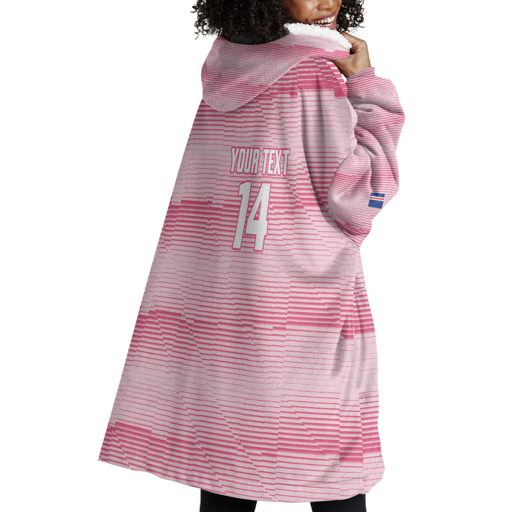 Cabo Verde Football 2026 Custom Wearable Blanket Hoodie Tubaroes Azuis Goalkeeper Pink Jersey