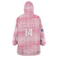 Cabo Verde Football 2026 Custom Wearable Blanket Hoodie Tubaroes Azuis Goalkeeper Pink Jersey