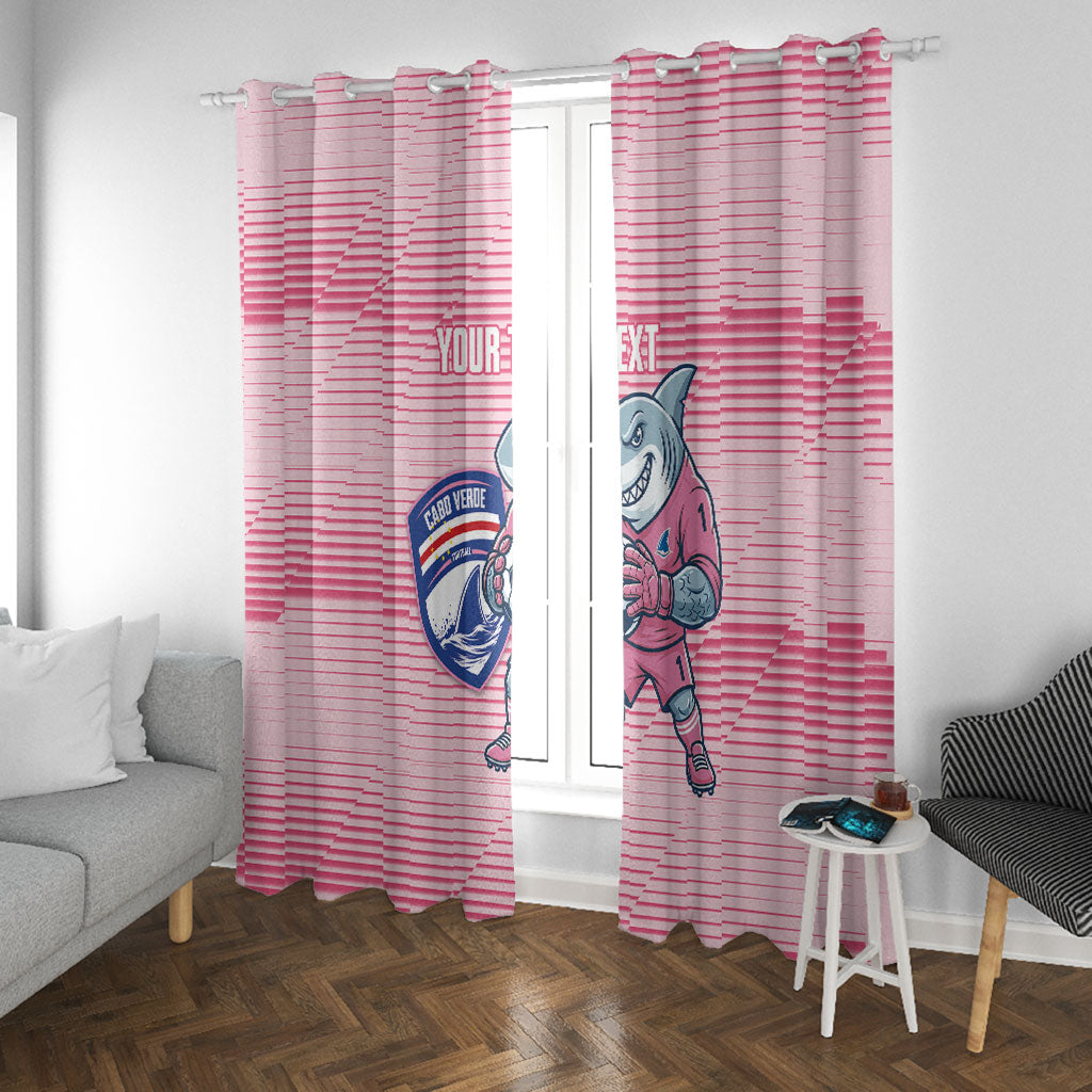Cabo Verde Football 2026 Custom Window Curtain Tubaroes Azuis Goalkeeper Pink Jersey