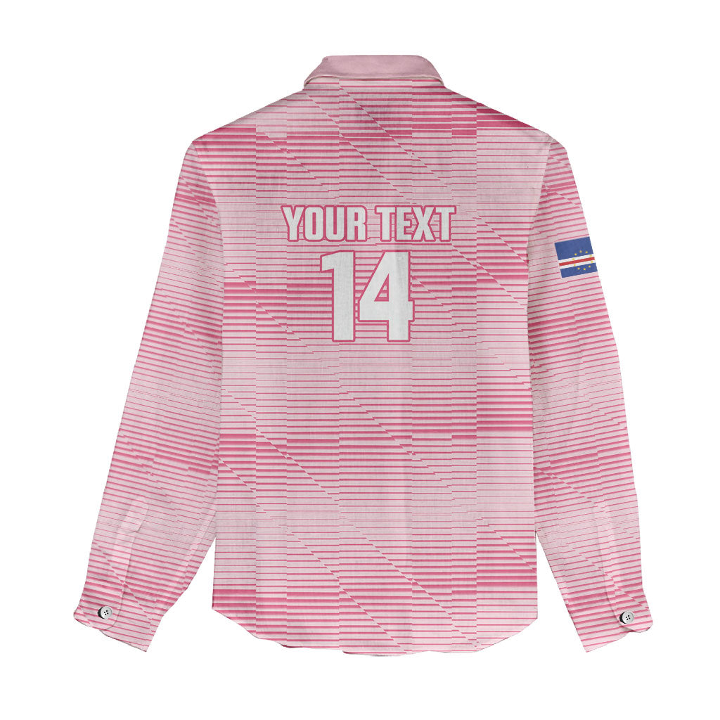 Cabo Verde Football 2026 Custom Women Casual Shirt Tubaroes Azuis Goalkeeper Pink Jersey