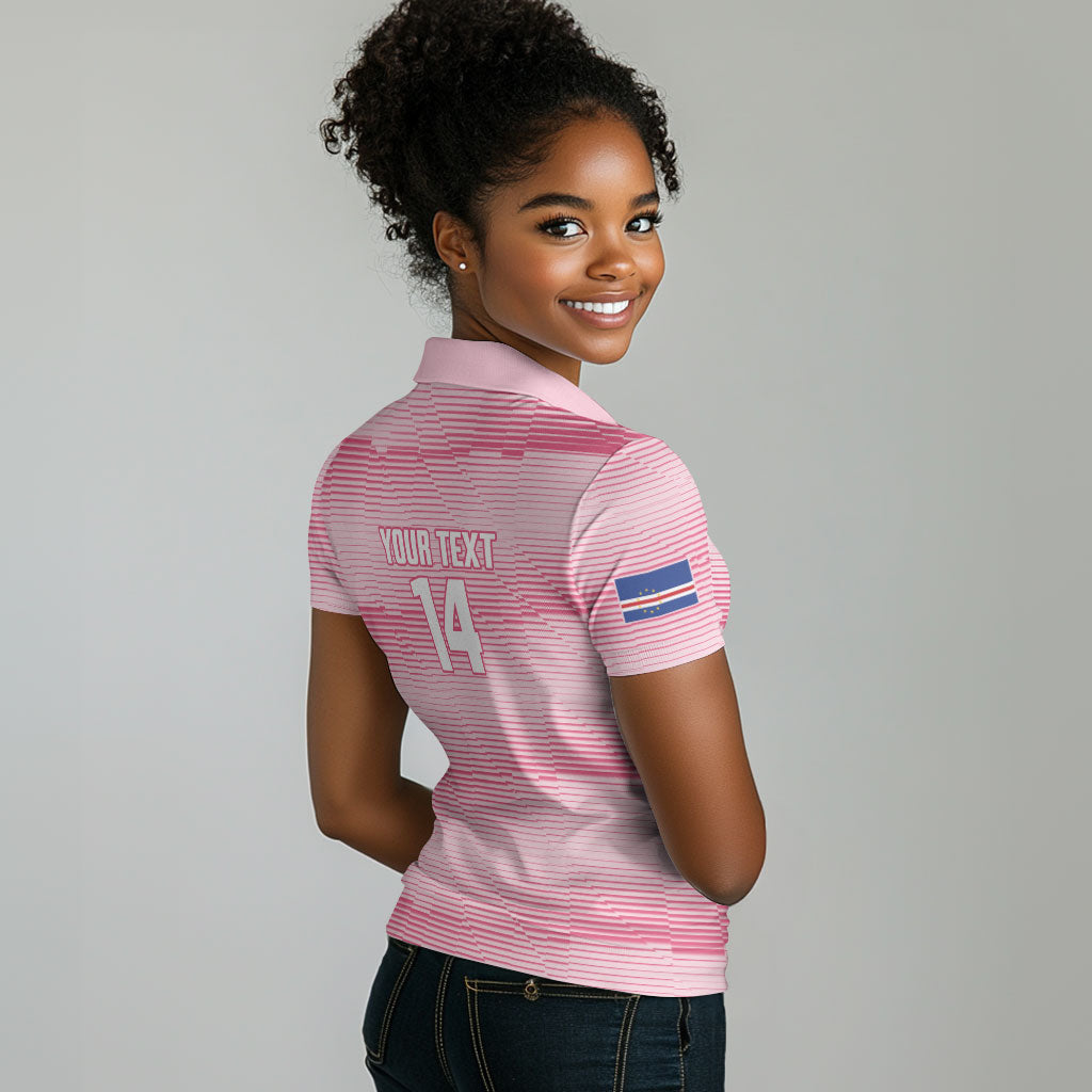 Cabo Verde Football 2026 Custom Women Polo Shirt Tubaroes Azuis Goalkeeper Pink Jersey