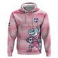 Cabo Verde Football 2026 Custom Zip Hoodie Tubaroes Azuis Goalkeeper Pink Jersey