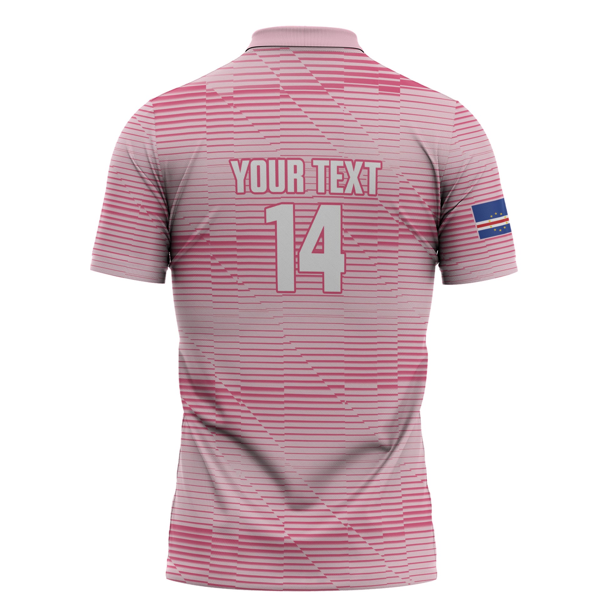 Cabo Verde Football 2026 Custom Zipper Polo Shirt Tubaroes Azuis Goalkeeper Pink Jersey