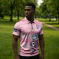 Cabo Verde Football 2026 Custom Zipper Polo Shirt Tubaroes Azuis Goalkeeper Pink Jersey