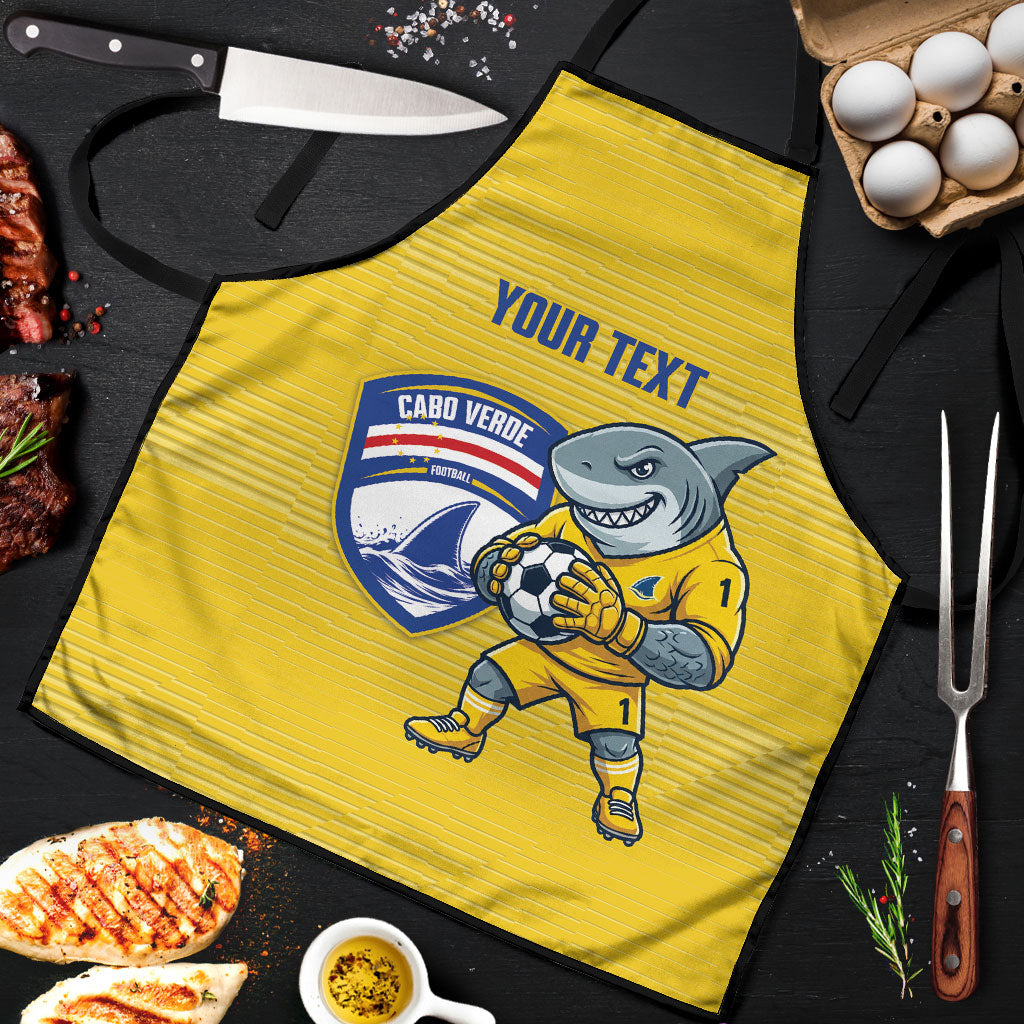Cabo Verde Football 2026 Custom Apron Tubaroes Azuis Goalkeeper Yellow Jersey