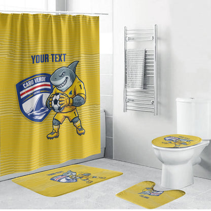 Cabo Verde Football 2026 Custom Bathroom Set Tubaroes Azuis Goalkeeper Yellow Jersey