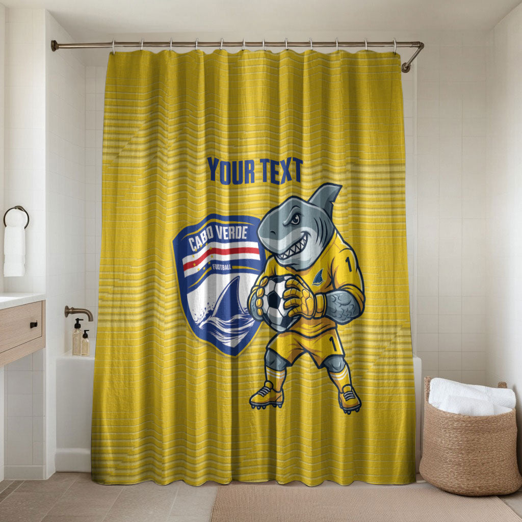 Cabo Verde Football 2026 Custom Bathroom Set Tubaroes Azuis Goalkeeper Yellow Jersey