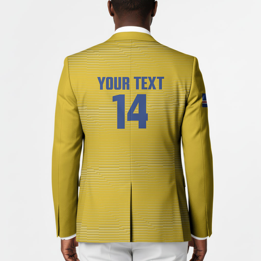 Cabo Verde Football 2026 Custom Blazer Tubaroes Azuis Goalkeeper Yellow Jersey