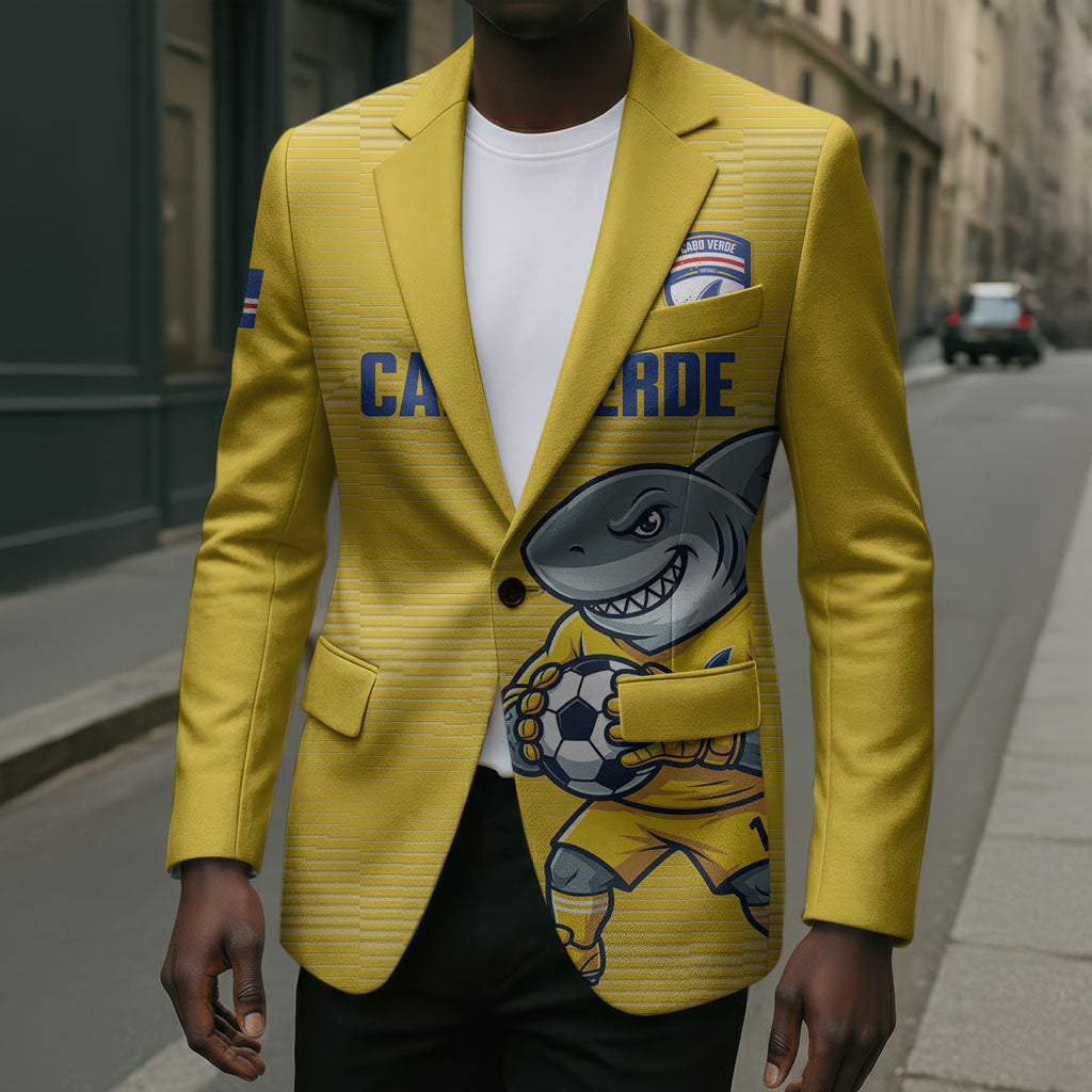 Cabo Verde Football 2026 Custom Blazer Tubaroes Azuis Goalkeeper Yellow Jersey