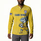 Cabo Verde Football 2026 Custom Button Sweatshirt Tubaroes Azuis Goalkeeper Yellow Jersey