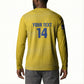 Cabo Verde Football 2026 Custom Button Sweatshirt Tubaroes Azuis Goalkeeper Yellow Jersey