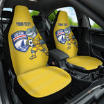 Cabo Verde Football 2026 Custom Car Seat Cover Tubaroes Azuis Goalkeeper Yellow Jersey