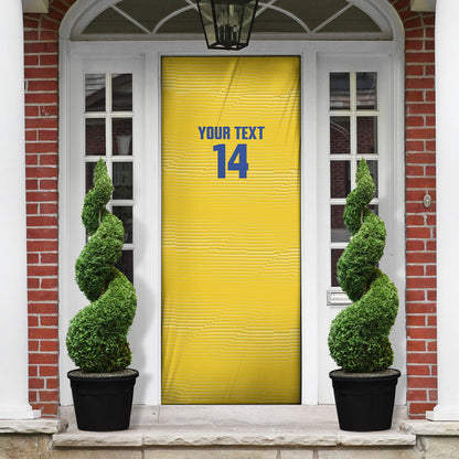 Cabo Verde Football 2026 Custom Door Cover Tubaroes Azuis Goalkeeper Yellow Jersey