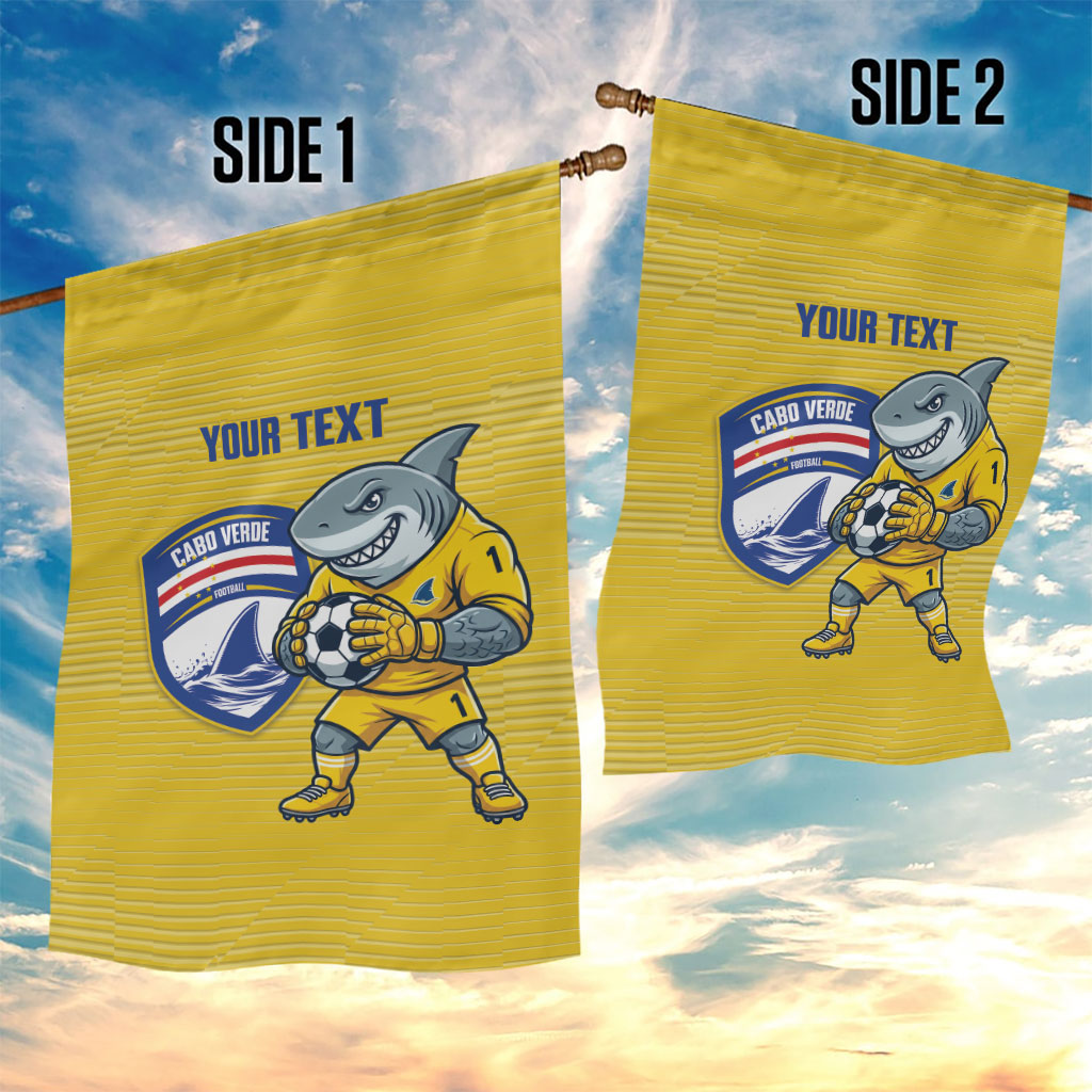 Cabo Verde Football 2026 Custom Garden Flag Tubaroes Azuis Goalkeeper Yellow Jersey