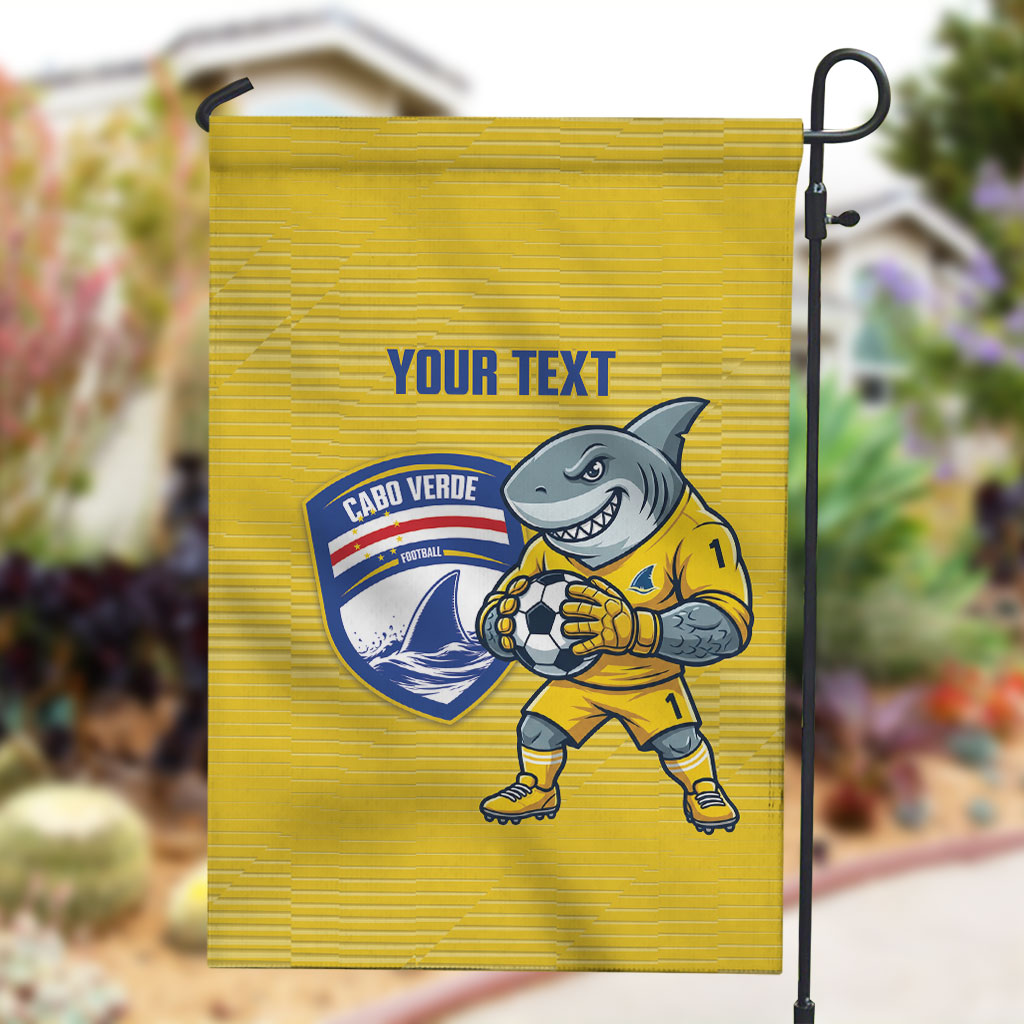 Cabo Verde Football 2026 Custom Garden Flag Tubaroes Azuis Goalkeeper Yellow Jersey