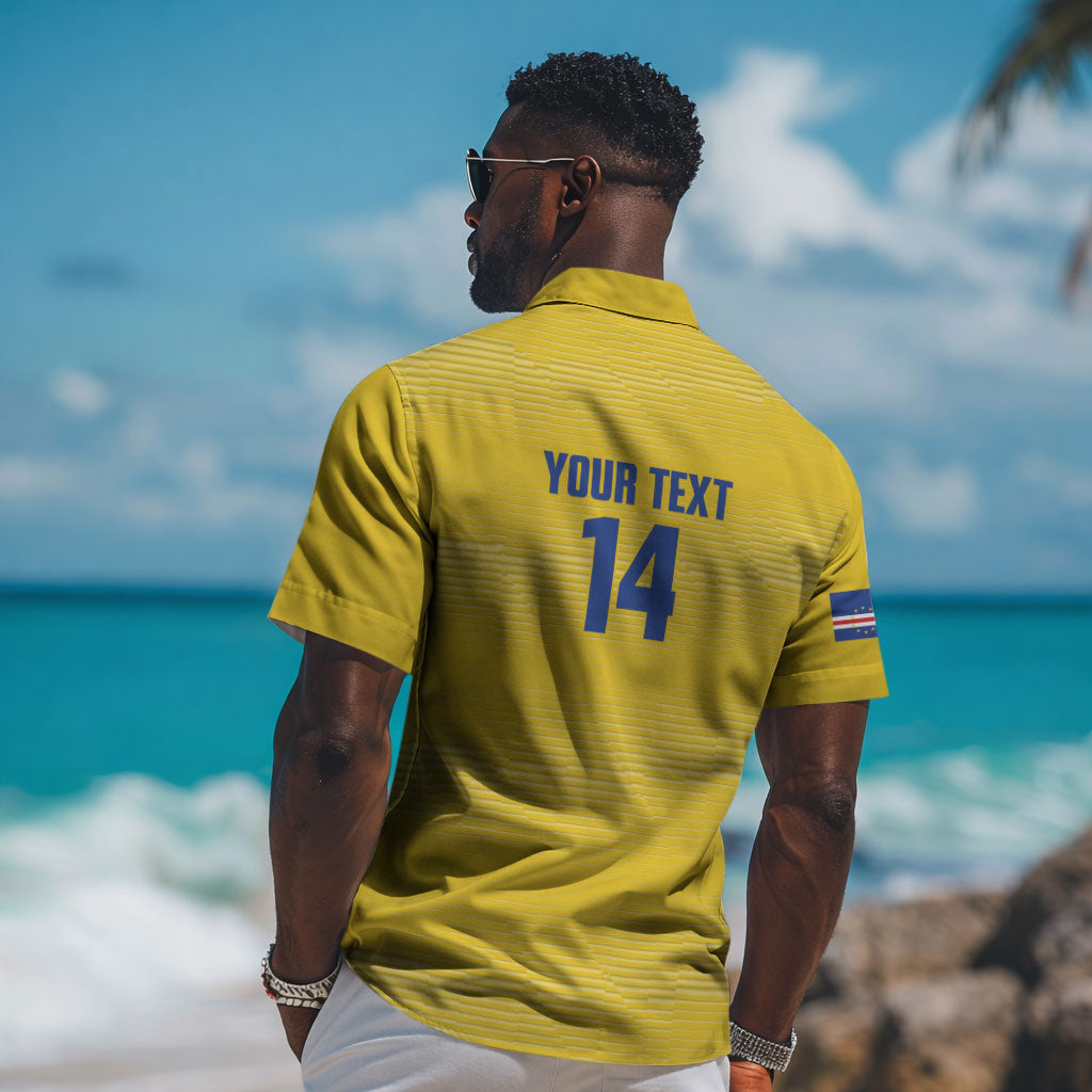 Cabo Verde Football 2026 Custom Hawaiian Shirt Tubaroes Azuis Goalkeeper Yellow Jersey