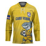 Cabo Verde Football 2026 Custom Hockey Jersey Tubaroes Azuis Goalkeeper Yellow Jersey