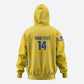 Cabo Verde Football 2026 Custom Hoodie Tubaroes Azuis Goalkeeper Yellow Jersey