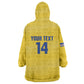 Cabo Verde Football 2026 Custom Kid Wearable Blanket Hoodie Tubaroes Azuis Goalkeeper Yellow Jersey