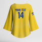 Cabo Verde Football 2026 Custom Kimono Sleeve Blouse Tubaroes Azuis Goalkeeper Yellow Jersey