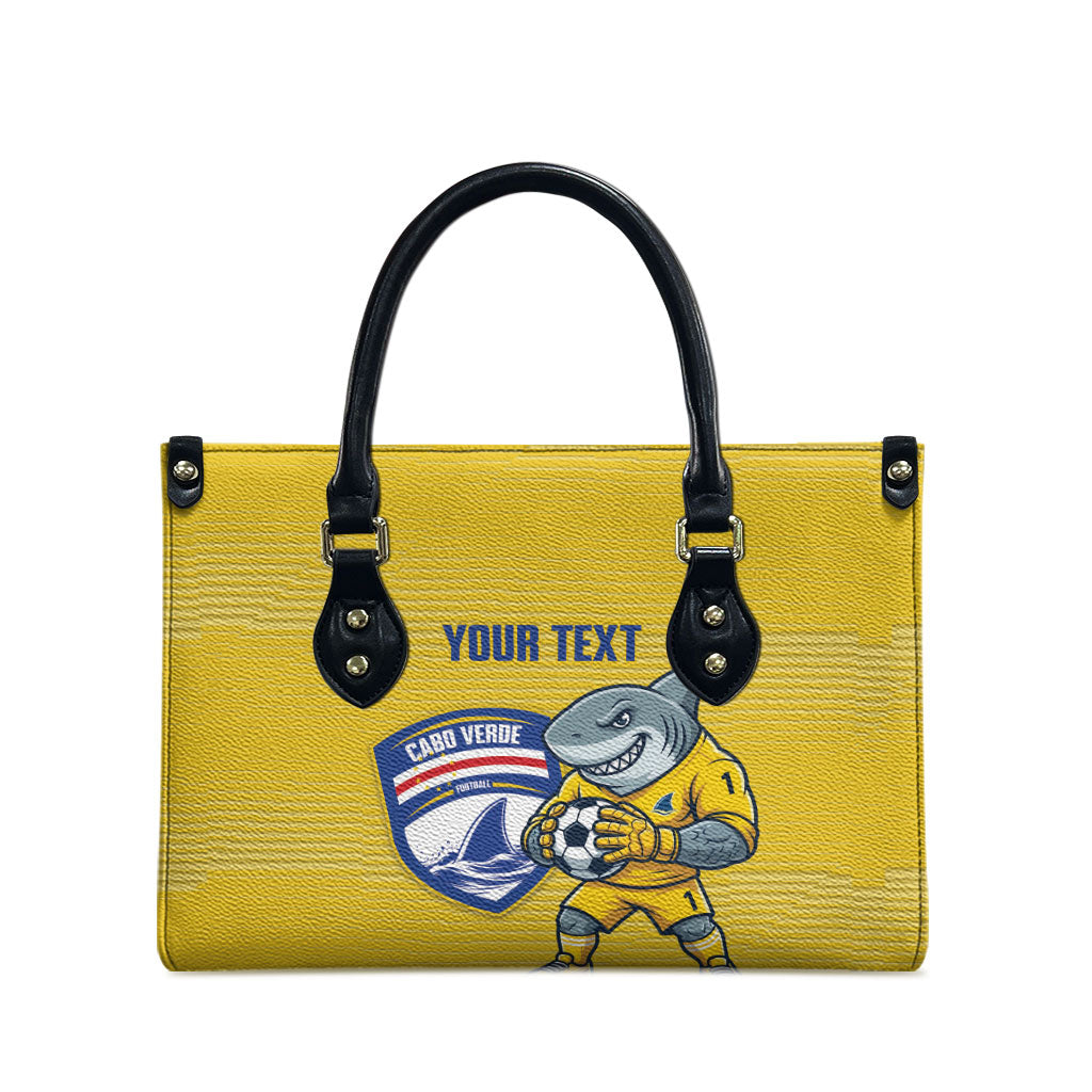 Cabo Verde Football 2026 Custom Leather Bag Tubaroes Azuis Goalkeeper Yellow Jersey