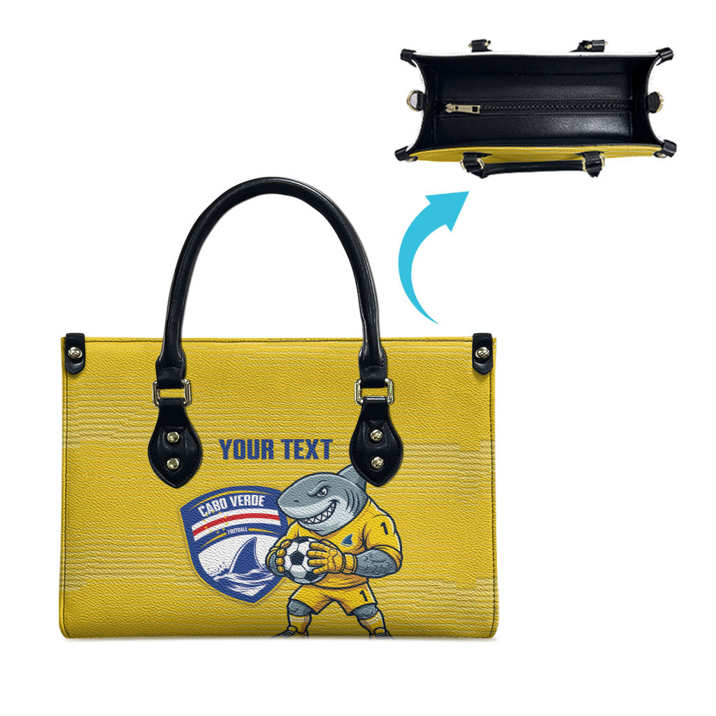 Cabo Verde Football 2026 Custom Leather Bag Tubaroes Azuis Goalkeeper Yellow Jersey