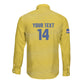 Cabo Verde Football 2026 Custom Long Sleeve Button Shirt Tubaroes Azuis Goalkeeper Yellow Jersey