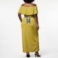 Cabo Verde Football 2026 Custom Off Shoulder Maxi Dress Tubaroes Azuis Goalkeeper Yellow Jersey