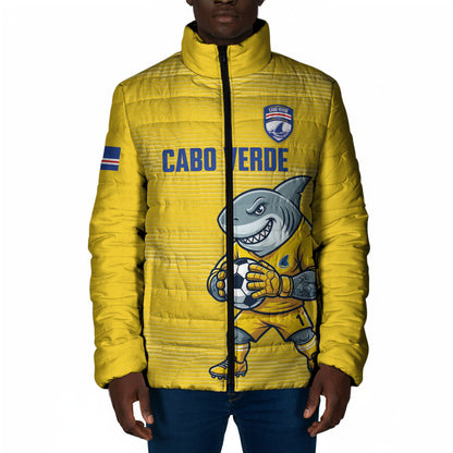 Cabo Verde Football 2026 Custom Padded Jacket Tubaroes Azuis Goalkeeper Yellow Jersey