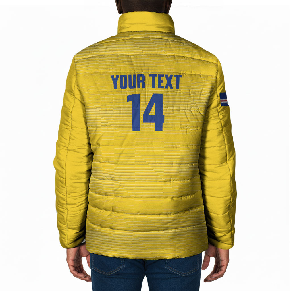 Cabo Verde Football 2026 Custom Padded Jacket Tubaroes Azuis Goalkeeper Yellow Jersey