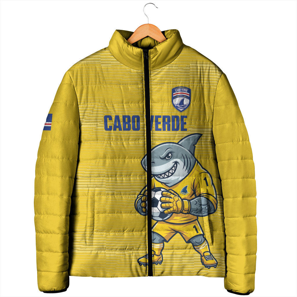 Cabo Verde Football 2026 Custom Padded Jacket Tubaroes Azuis Goalkeeper Yellow Jersey