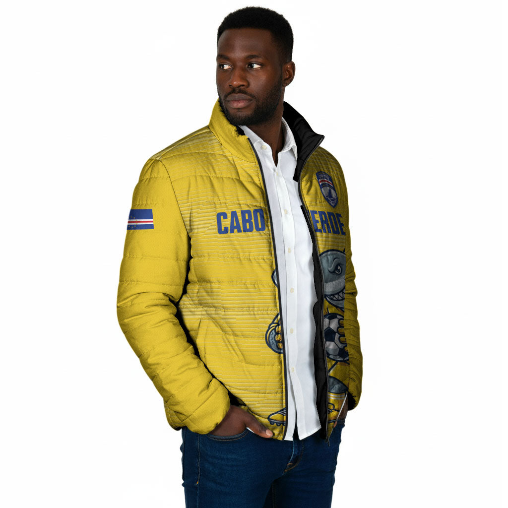 Cabo Verde Football 2026 Custom Padded Jacket Tubaroes Azuis Goalkeeper Yellow Jersey