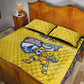 Cabo Verde Football 2026 Custom Quilt Bed Set Tubaroes Azuis Goalkeeper Yellow Jersey
