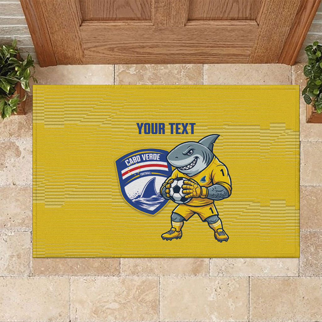 Cabo Verde Football 2026 Custom Rubber Doormat Tubaroes Azuis Goalkeeper Yellow Jersey