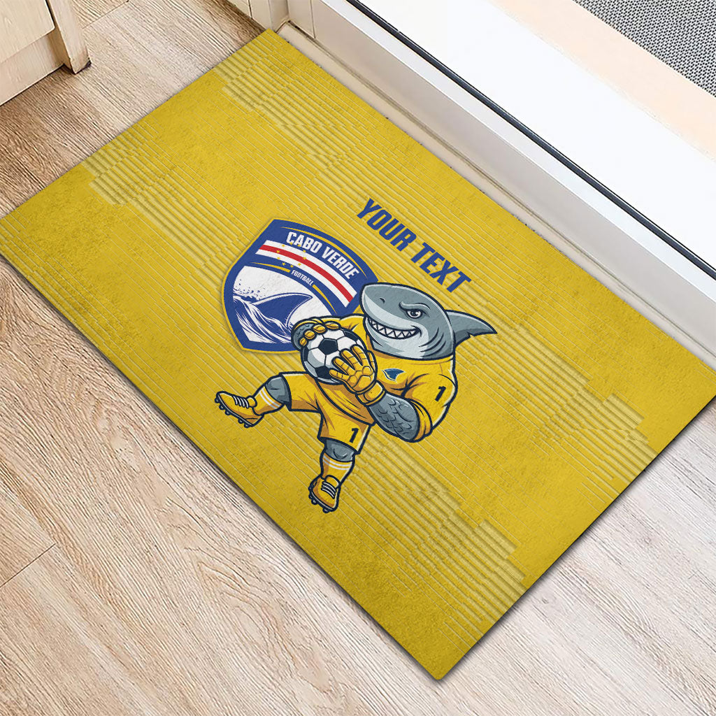 Cabo Verde Football 2026 Custom Rubber Doormat Tubaroes Azuis Goalkeeper Yellow Jersey
