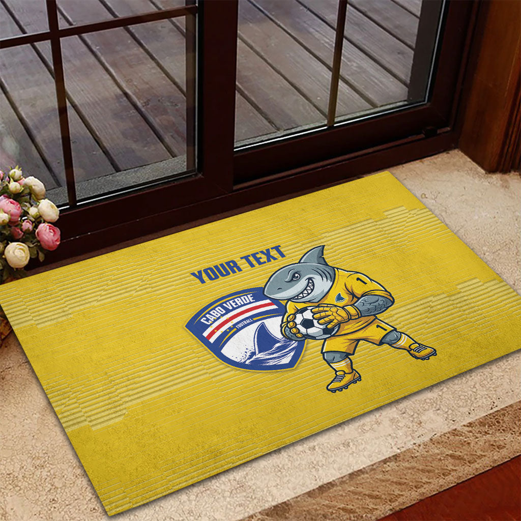 Cabo Verde Football 2026 Custom Rubber Doormat Tubaroes Azuis Goalkeeper Yellow Jersey
