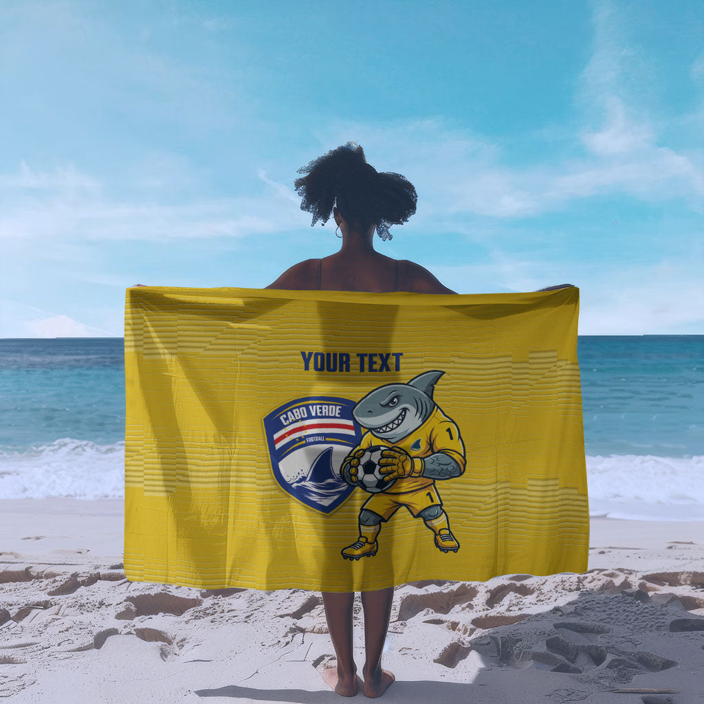 Cabo Verde Football 2026 Custom Sarong Tubaroes Azuis Goalkeeper Yellow Jersey